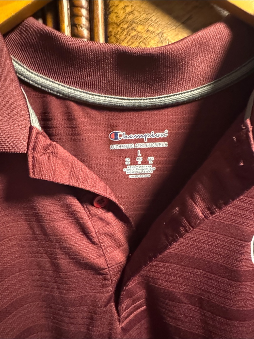 Champion Men’s Maroon Polo with Embroidered Team Crest Florida FSU - Picture 3 of 4